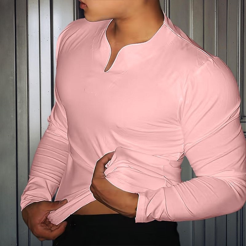 Men's T shirt Tee Tee Top Plain V Neck Street Vacation Short Sleeves Clothing Apparel Fashion Designer Basic Top