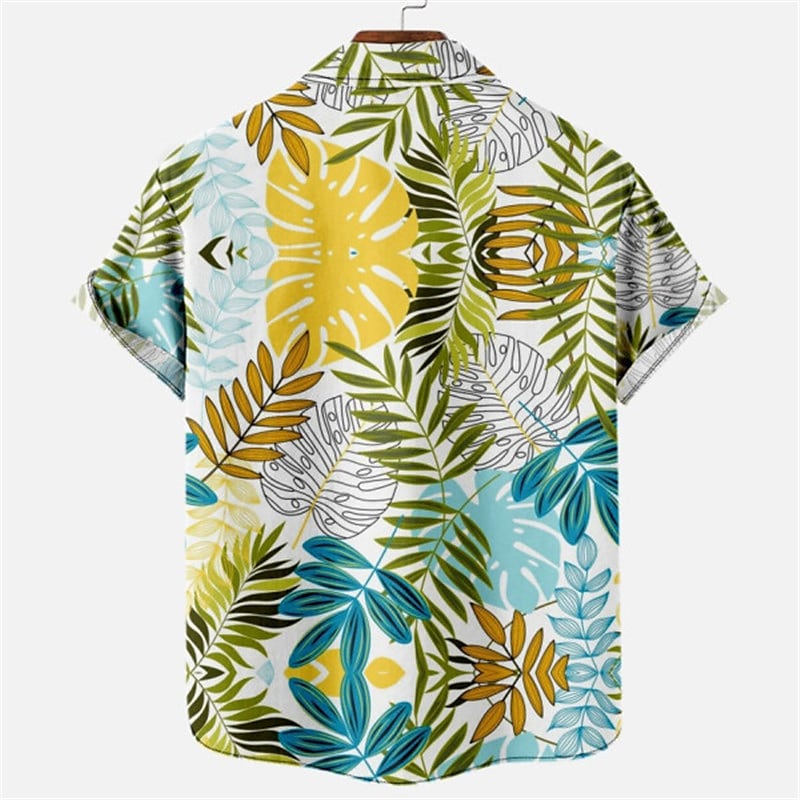 Men's Shirt Graphic Shirt Aloha Shirt Leopard Floral Scenery Turndown