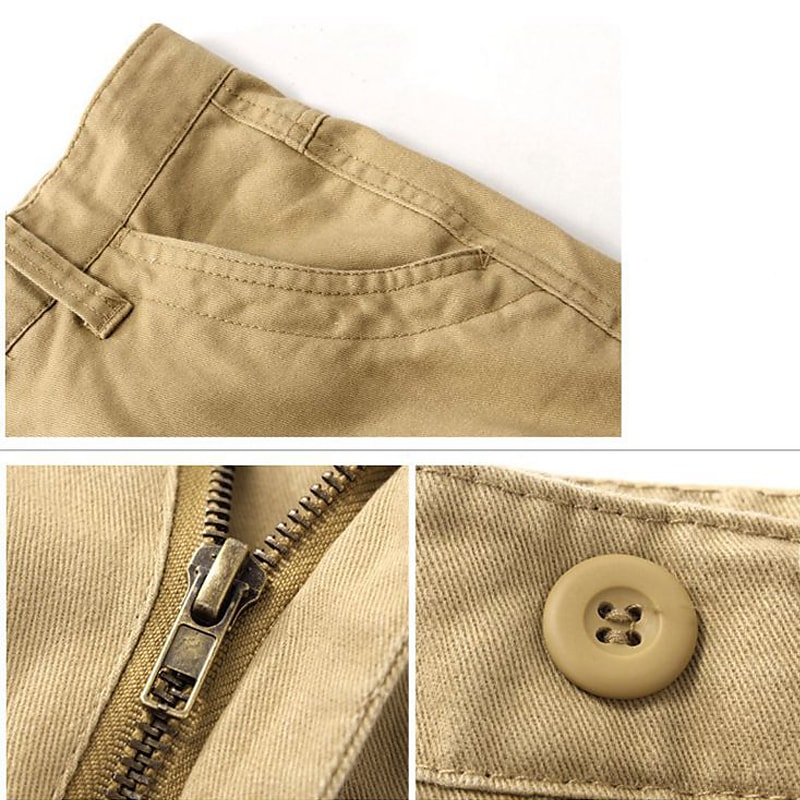 Men's Drawstring Multi Pocket Leg Solid Color Camouflage Pants