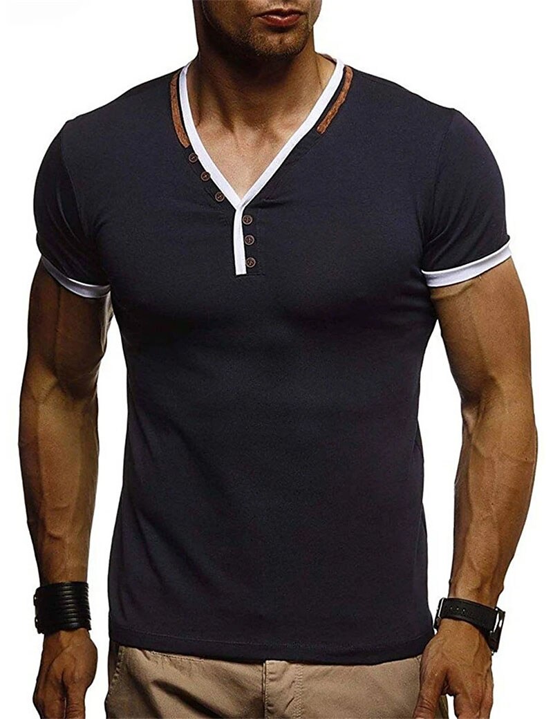Men's Outdoor Casual Fashion Vacation Comfortable Light Plain Short Sleeves T Shirt