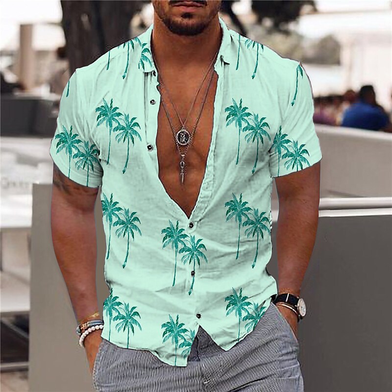 Men's Hawaiian Shirt Graphic Prints Beach Turndown Casual Holiday Shor