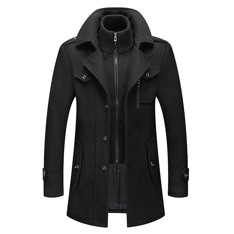 Men's Winter Coat Wool Coat Overcoat Business Casual Winter Wool Windp