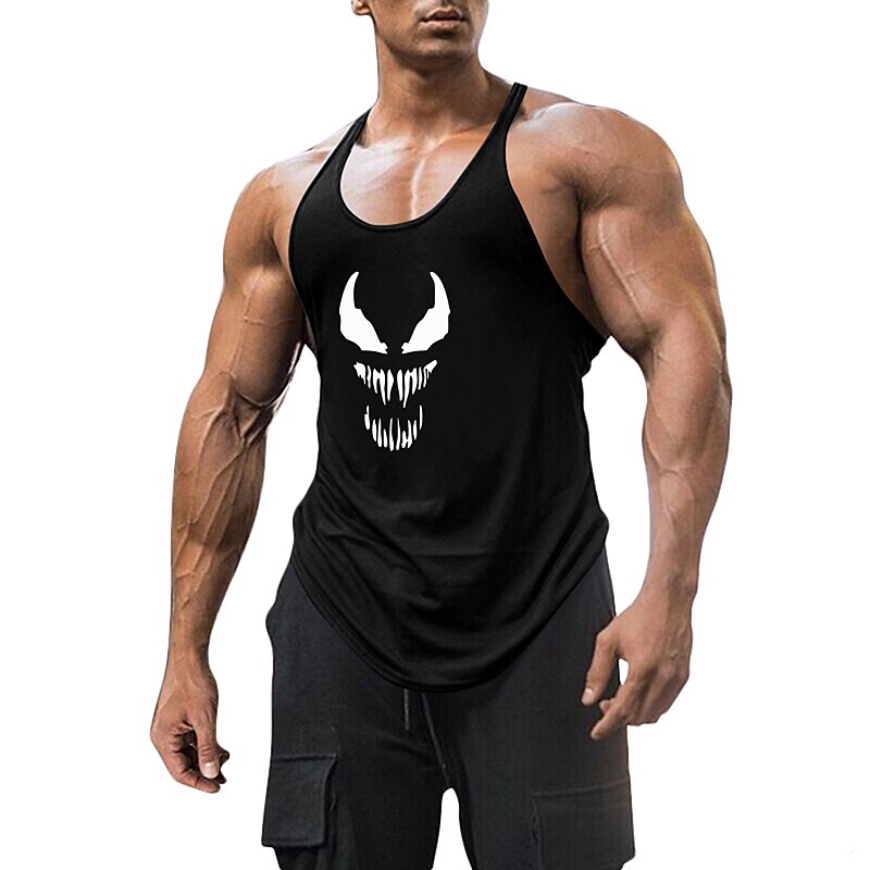 Men's Running Tank Top 3D Print Classic Sleeveless Casual Breathable S