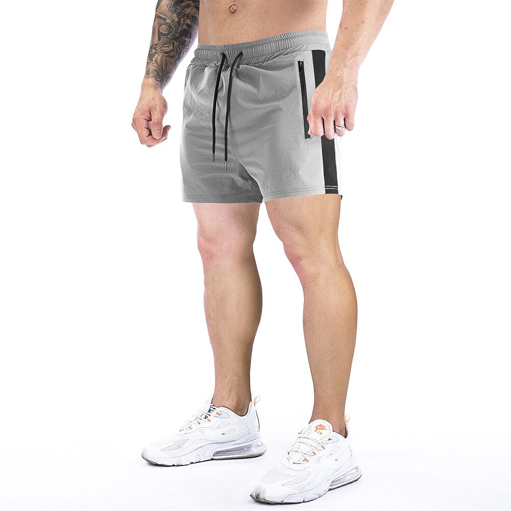 Men's Athletic Shorts Panty Drawstring Zipper Pocket Bottoms Breathable Quick Dry Soft Fitness Gym Workout Running Sportswear