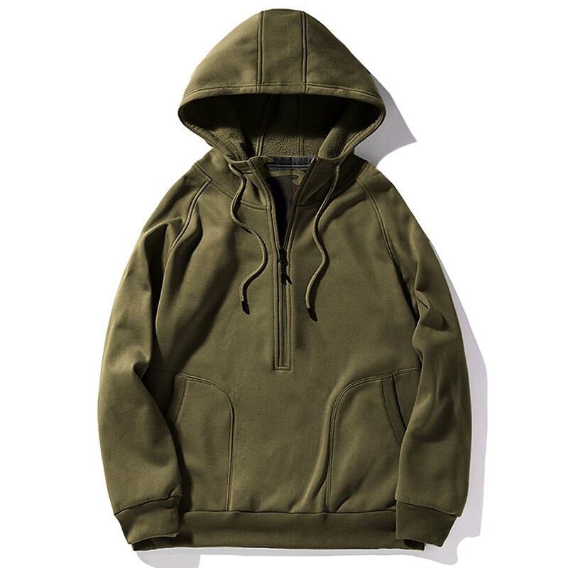 Men's Half Zip Plain Sports & Outdoor Daily Sports Casual Big and Tall Hoodies Sweatshirts