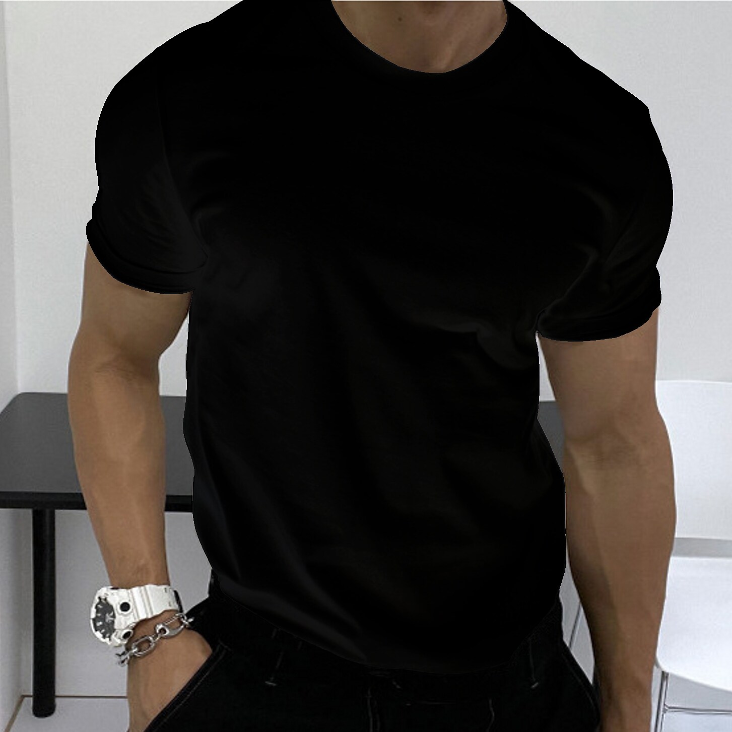 Men's Workout Running Short Sleeve Tee Athletic Athleisure Breathable Soft Fitness Gym  Sportswear