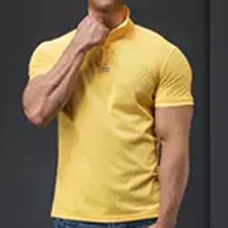 Men's Casual Holiday Classic Fashion Comfortable Breathable Soft Plain Short Sleeve Polo Shirt