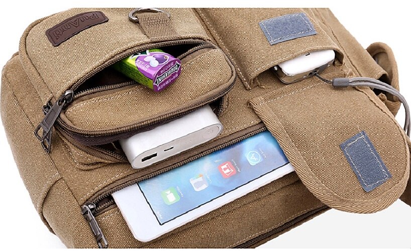 Men's Shoulder Messenger Bag Crossbody Bag Canvas Outdoor Daily Black Brown Green