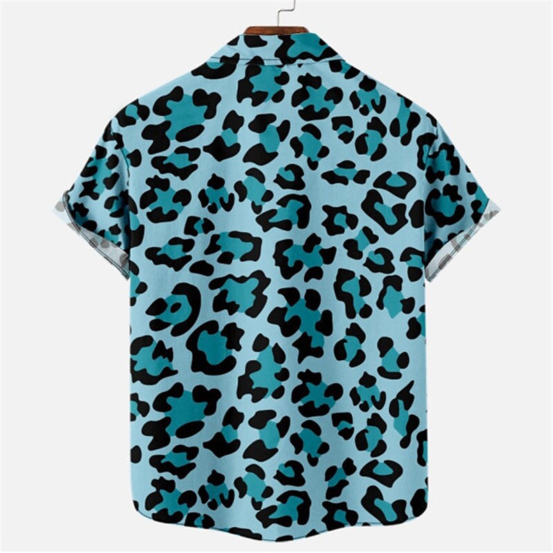 Men's Shirt Graphic Shirt Aloha Shirt Leopard Floral Scenery Turndown