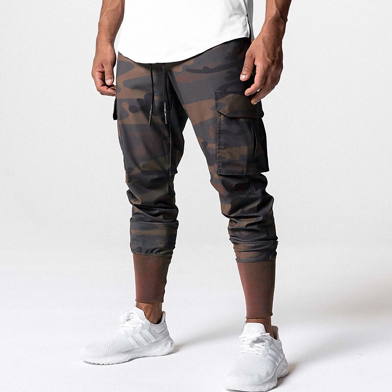 Men's Pants Trousers Flap Pocket Plain Comfort Breathable Outdoor Going out Fashion Streetwear