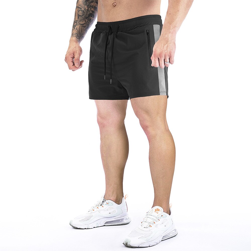 Men's Athletic Shorts Panty Drawstring Zipper Pocket Bottoms Breathable Quick Dry Soft Fitness Gym Workout Running Sportswear