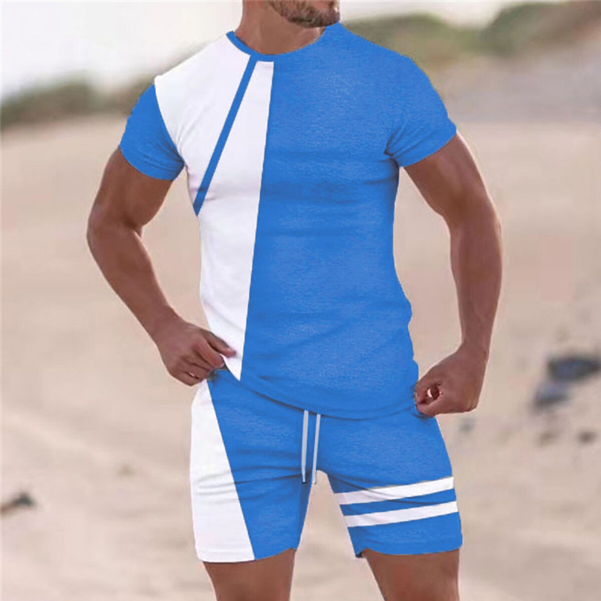 Men's Tennis Short Sleeve Shirt Street Elastic Short Tracksuit