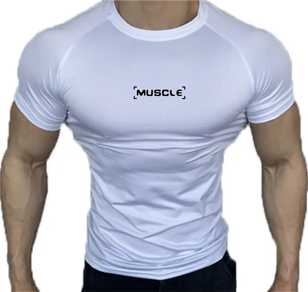 Men's Workout Running Shirt Short Sleeve Tee Athletic Breathable Moisture Wicking Soft Fitness Gym Sportswear