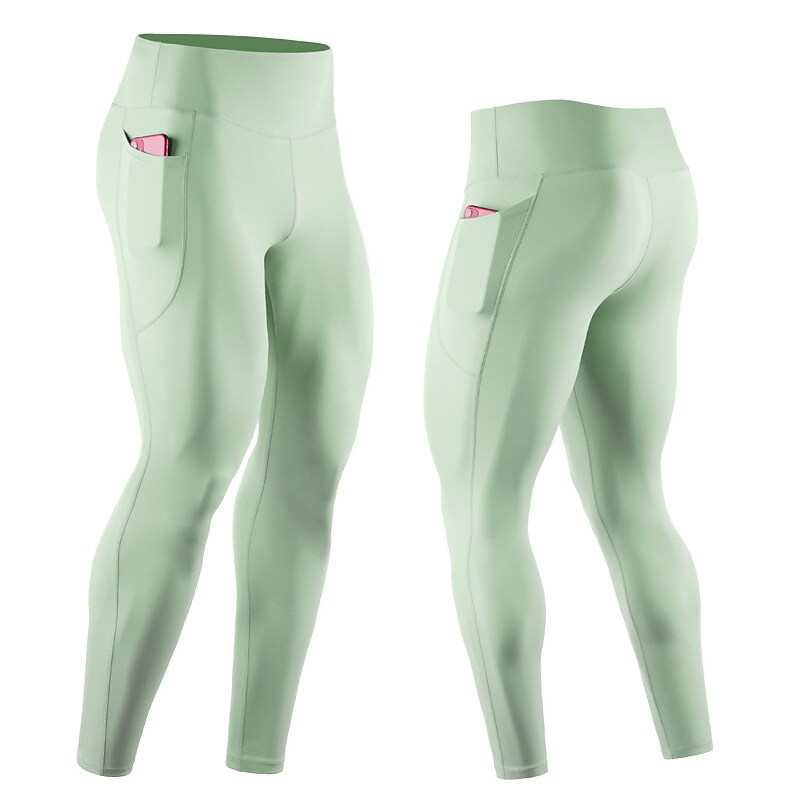 Men's Running Tights Leggings Side Pockets with Phone Pocket Athletic