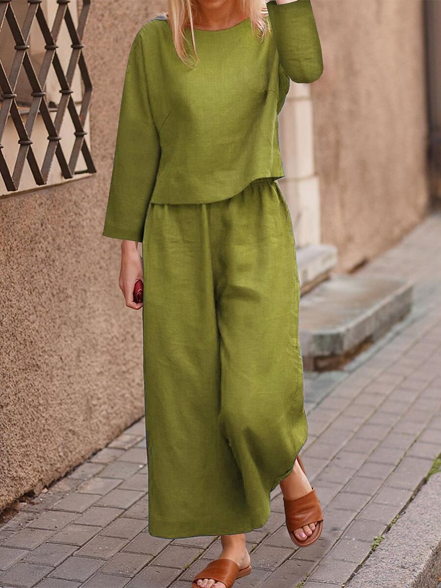 Casual loose long-sleeved trousers two-piece set
