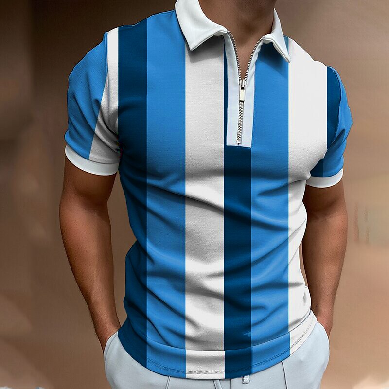 Men's comfortable blue striped shirt