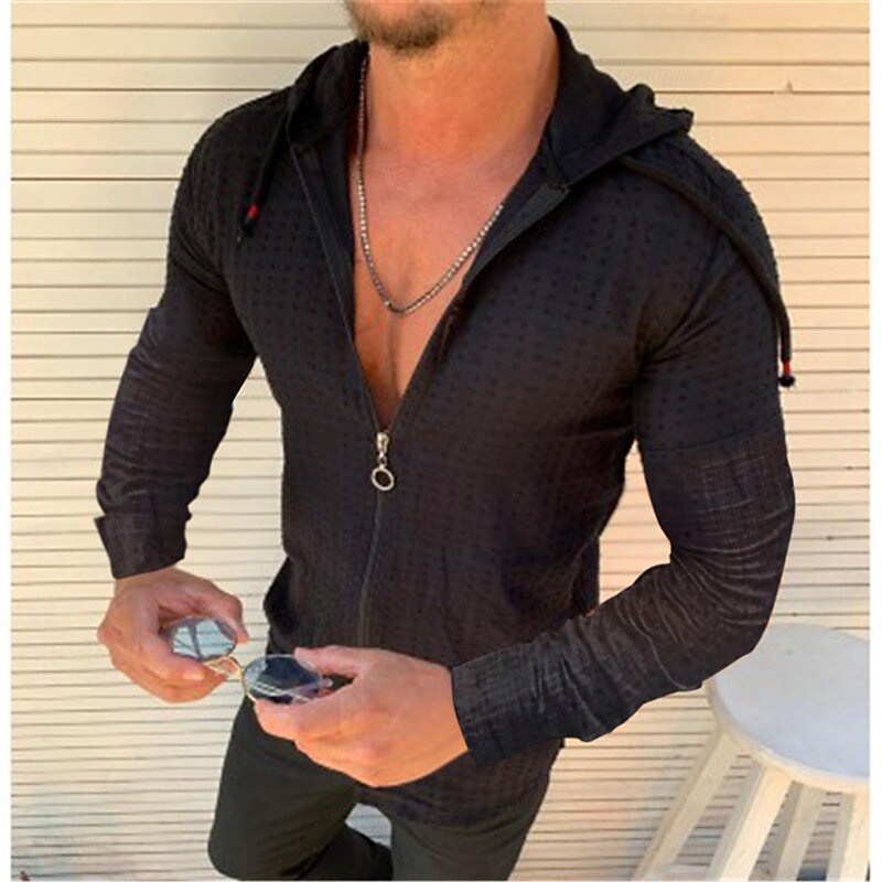 Men's Shirt Summer Shirt Casual Shirt Black White Yellow Red Green Long Sleeve Floral Hooded Casual Daily Drawstring Clothing Apparel Fashion Casual Breathable Comfortable