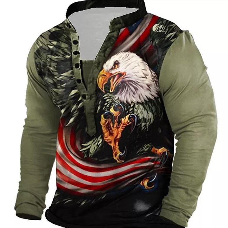 Men's Unisex Sweatshirt Pullover Graphic Prints Eagle Print Casual Daily Sports 3D Print Designer Casual Hoodies Sweatshirts  Green