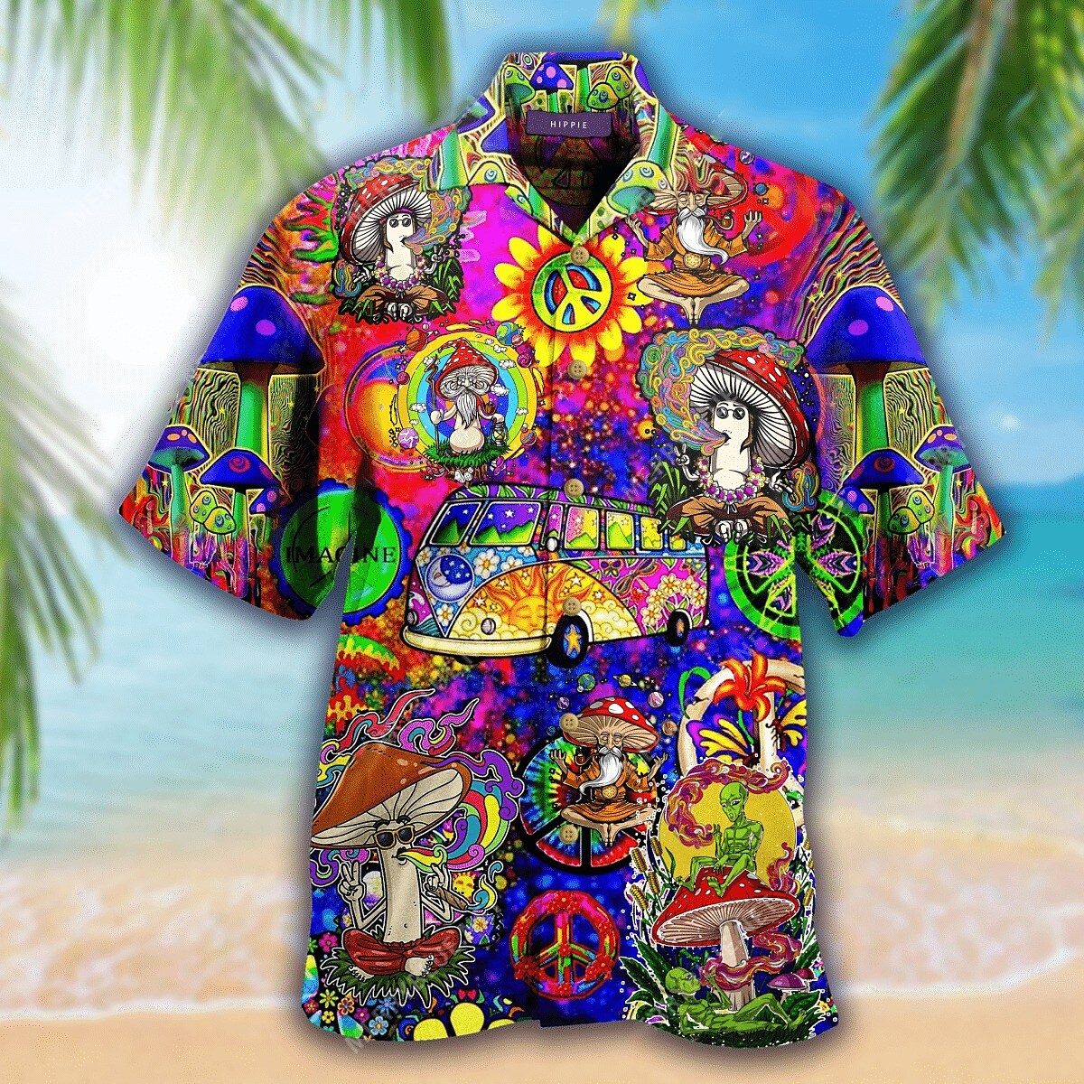 Men's Shirt Summer Hawaiian Shirt Graphic Prints Music Hippie Cuban Collar White Black / Green Yellow Light Green Black / Purple Casual Hawaiian Short Sleeve Button-Down Print Clothing Apparel Sports