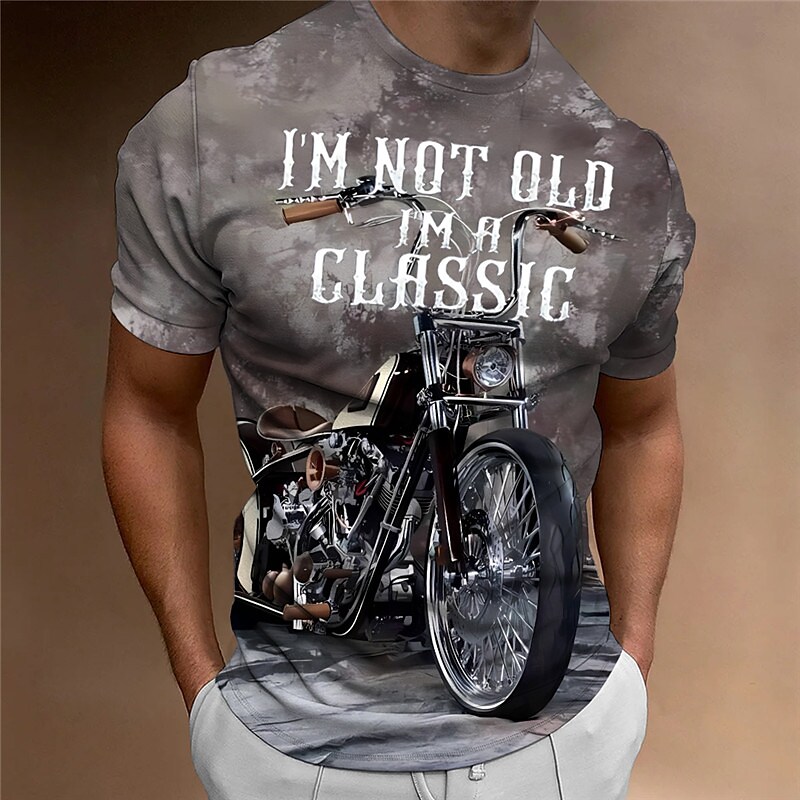 Men's T shirt Tee Graphic Motorcycle Crew Neck Clothing Apparel 3D Print Outdoor Daily Short Sleeve Print Fashion Designer Vintage
