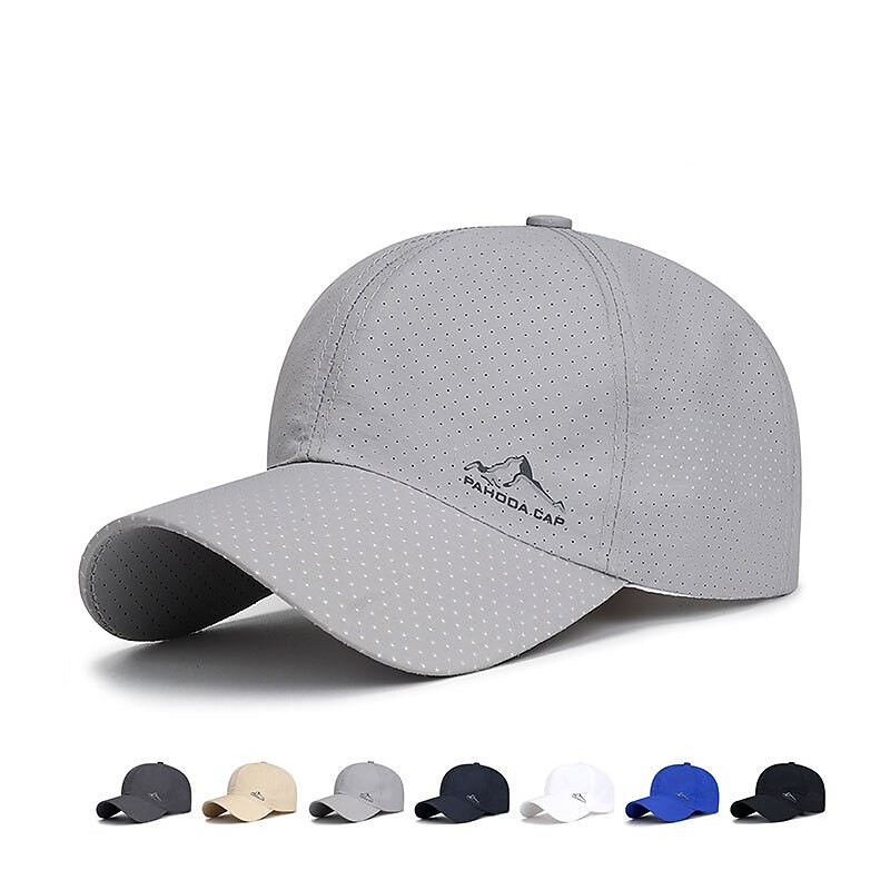 Men's Baseball Cap Trucker Hat Black White Polyester Travel Beach Outdoor Vacation Plain Adjustable Sunscreen Breathable Fashion