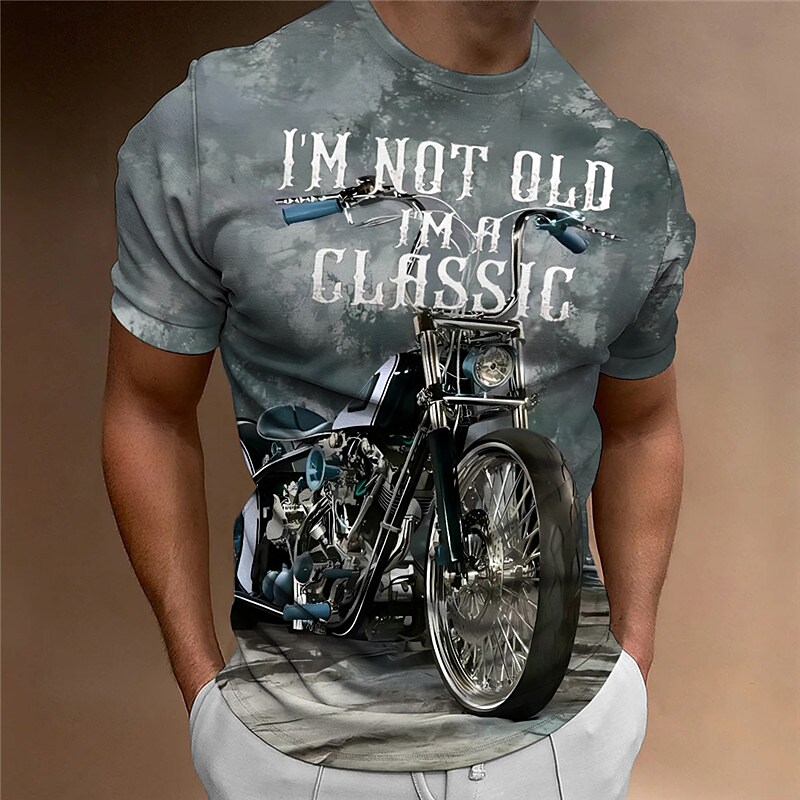 Men's T shirt Tee Graphic Motorcycle Crew Neck Clothing Apparel 3D Print Outdoor Daily Short Sleeve Print Fashion Designer Vintage
