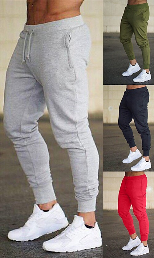 Men's Outdoor Home Cotton Drawstring Side Pocket Breathable Pants