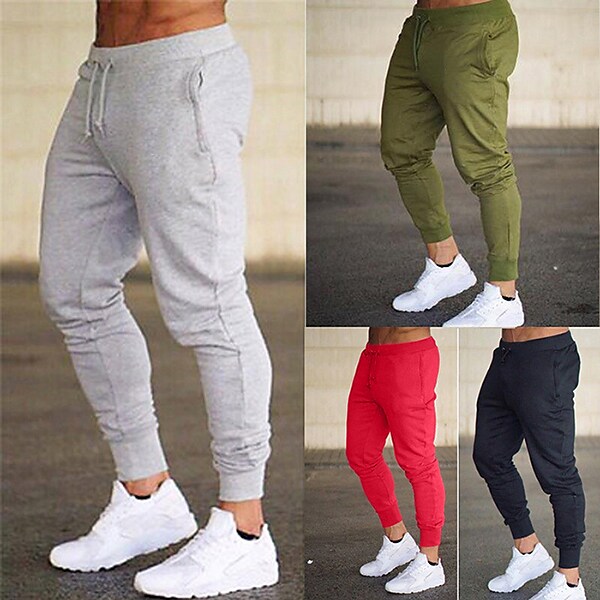 Men's Outdoor Home Cotton Drawstring Side Pocket Breathable Pants