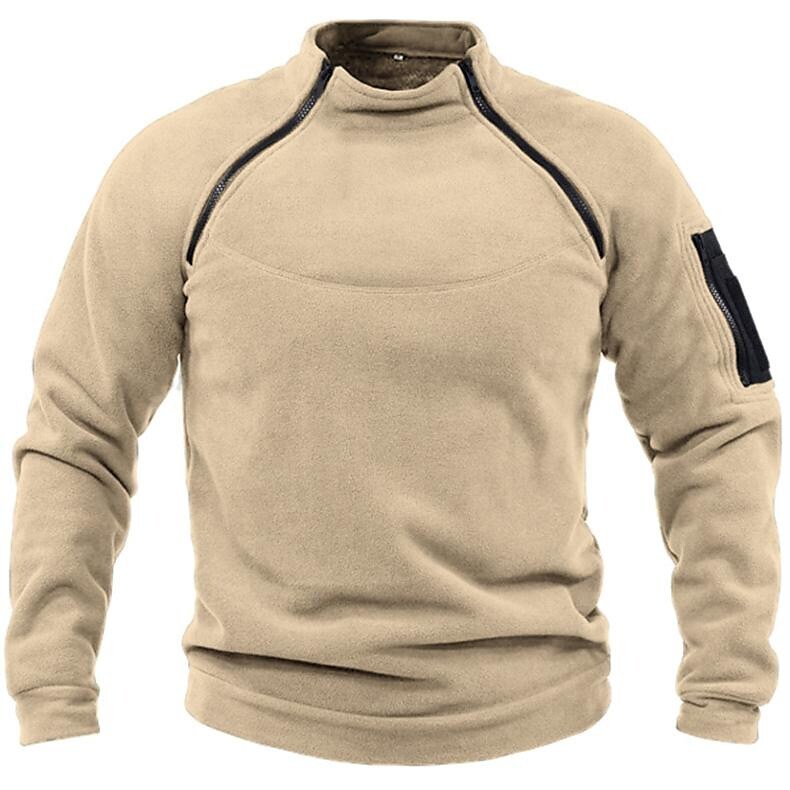 Printrendy Men's Sweatshirt Solid Color Zipper Active Outdoor Sweatshirts