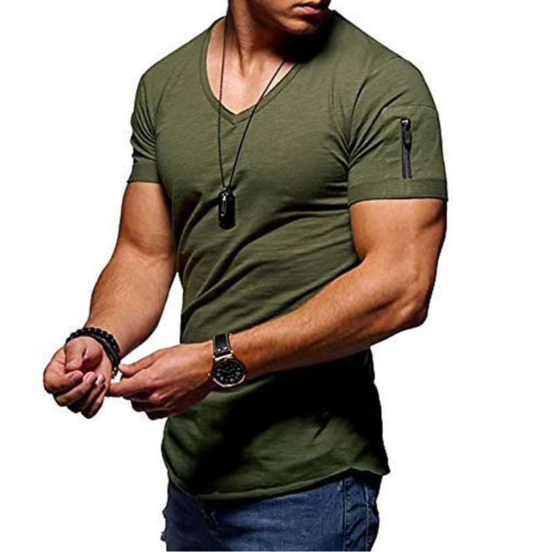 Zachary V- neck Solid Color T-shirt
