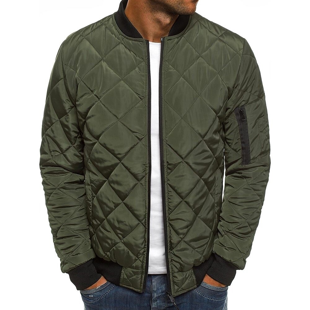 Printrendy Men's Diamond Quilted Bomber Jackets