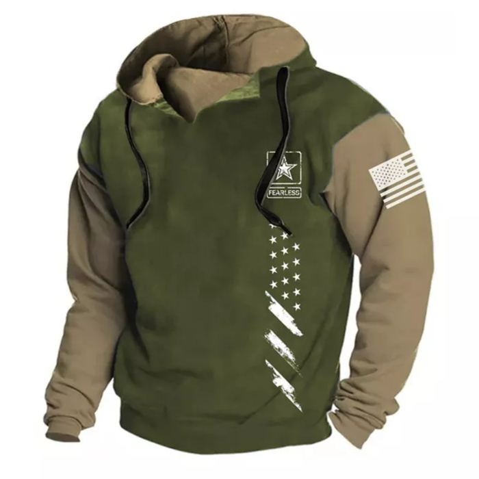 Printrendy Men's Pullover Half Zip Color Block Hoodie Sweatshirt