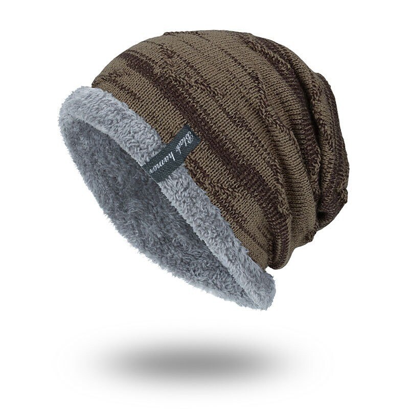 Printrendy Men's Outdoor Knitted Fleece Lined Protective  Hat