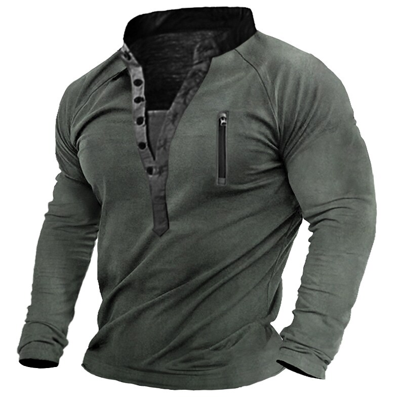 Men's Outdoor Quick Dry Long Sleeve V Neck T-shirt