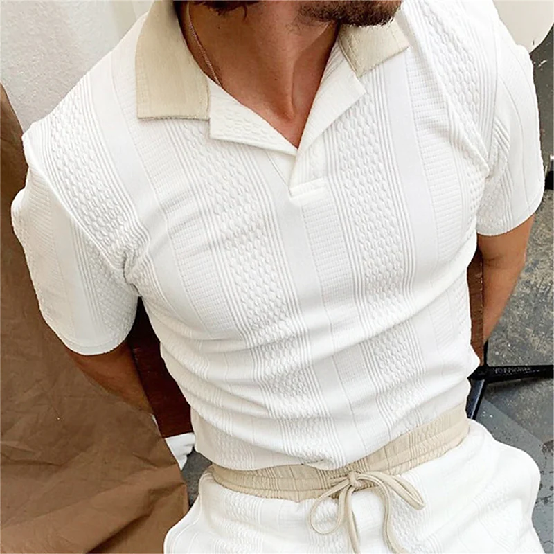 Men's Solid Color Casual Daily Short Sleeve T-shirt