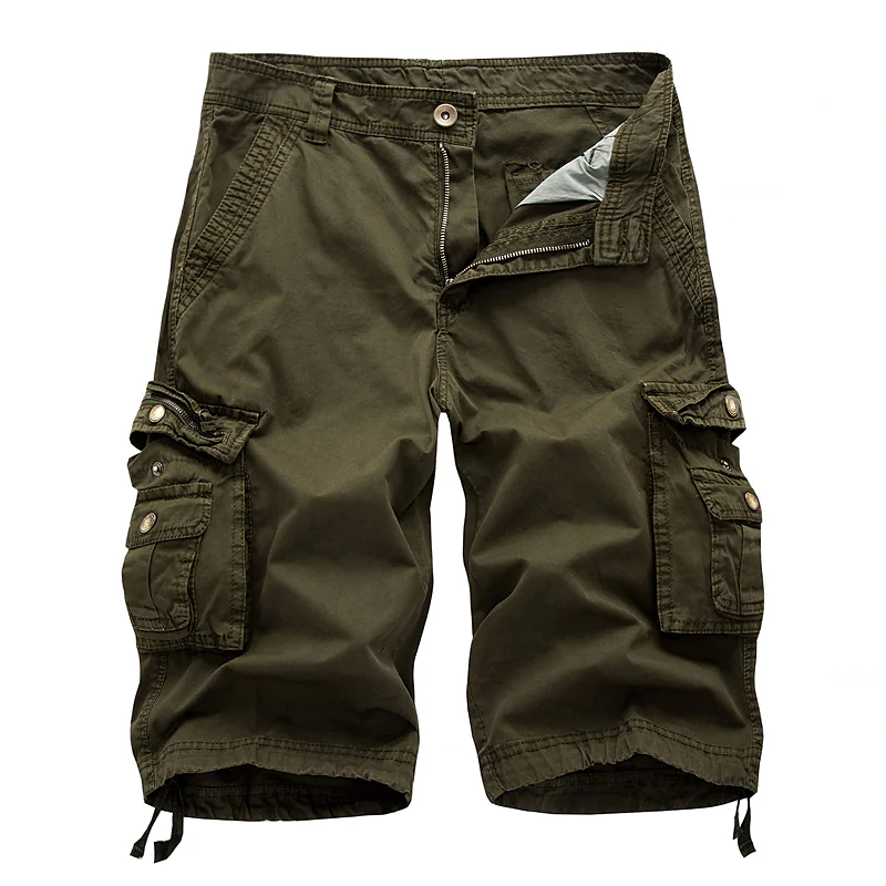 Men‘s Solid Color Straight Cargo Shorts  