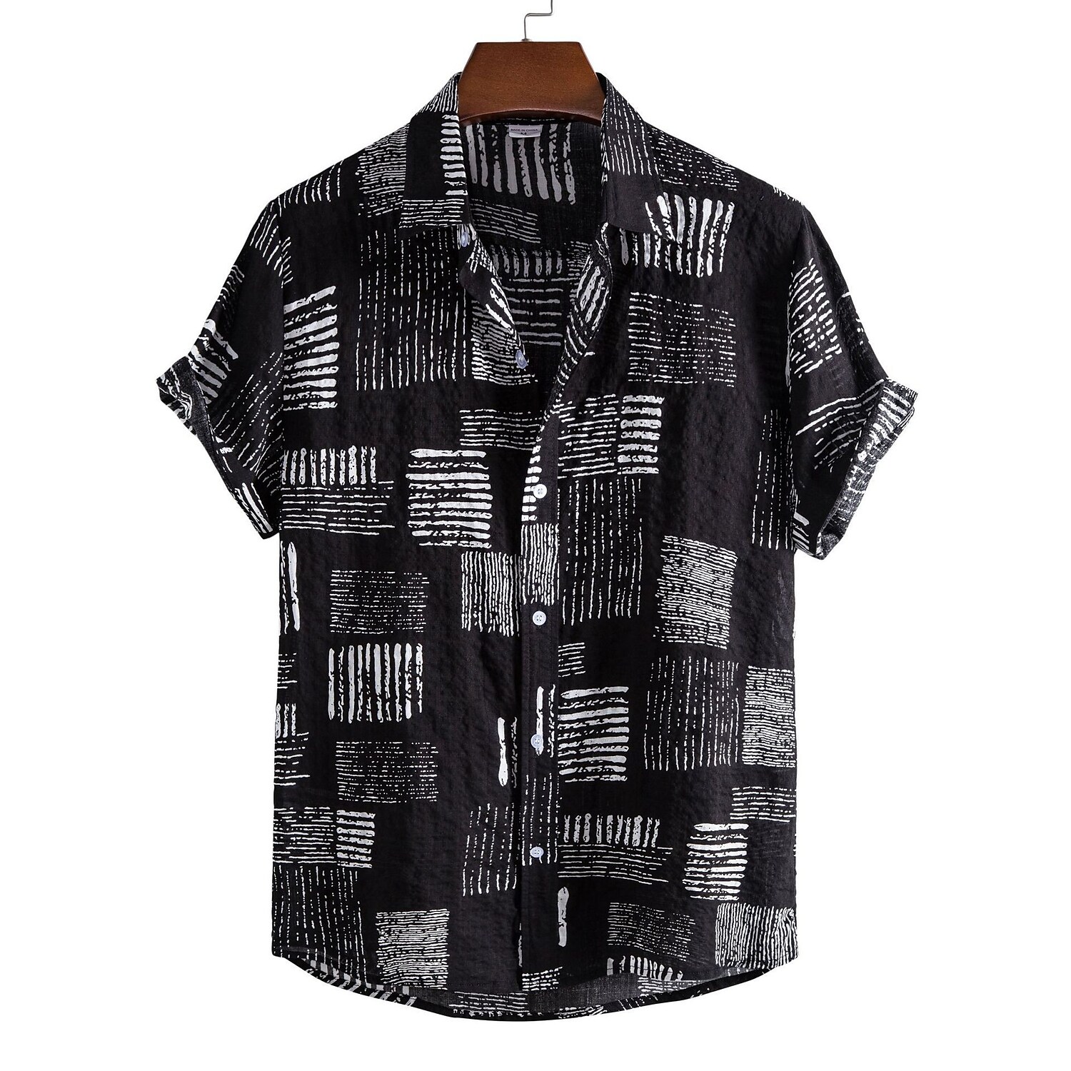 Men's Casual Geometry Short Sleeve Shirt 