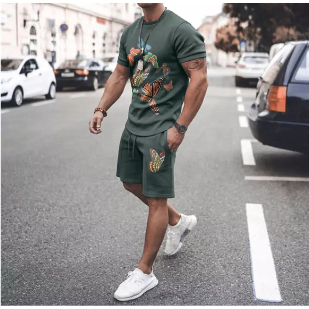 Jose 3D Print Short Sleeve Two-Piece Set