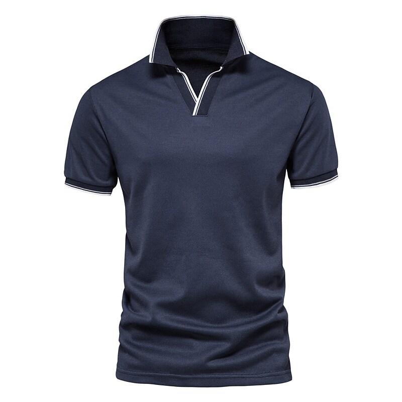 Men's Golf Shirt Striped Turndown Daily Sports Button-Down