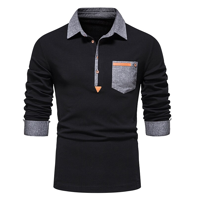 Men's Golf Shirt Turndown Casual Daily  Long Sleeve Tops 