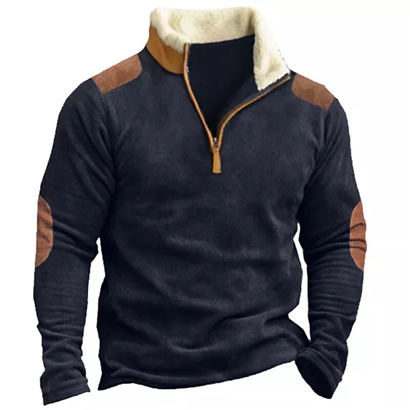 Printrendy Men's Outdoor Half Zip Color Block Graphic Prints 3D Print Thin Sweatshirts Basic Casual