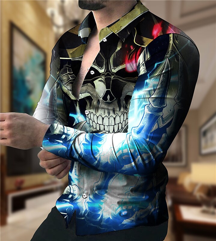 Men's 3D Print Skull Shirt 