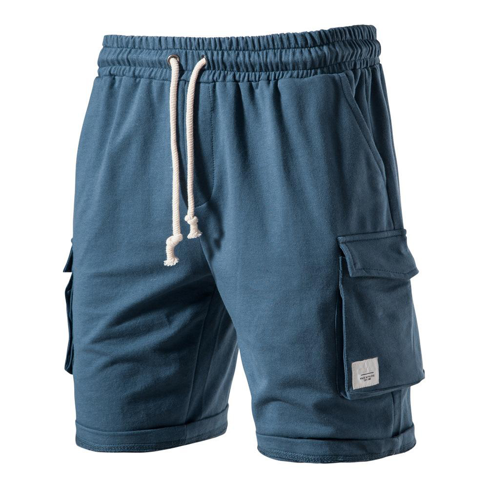 Men's Solid Color Sports Washed Cotton Casual Short