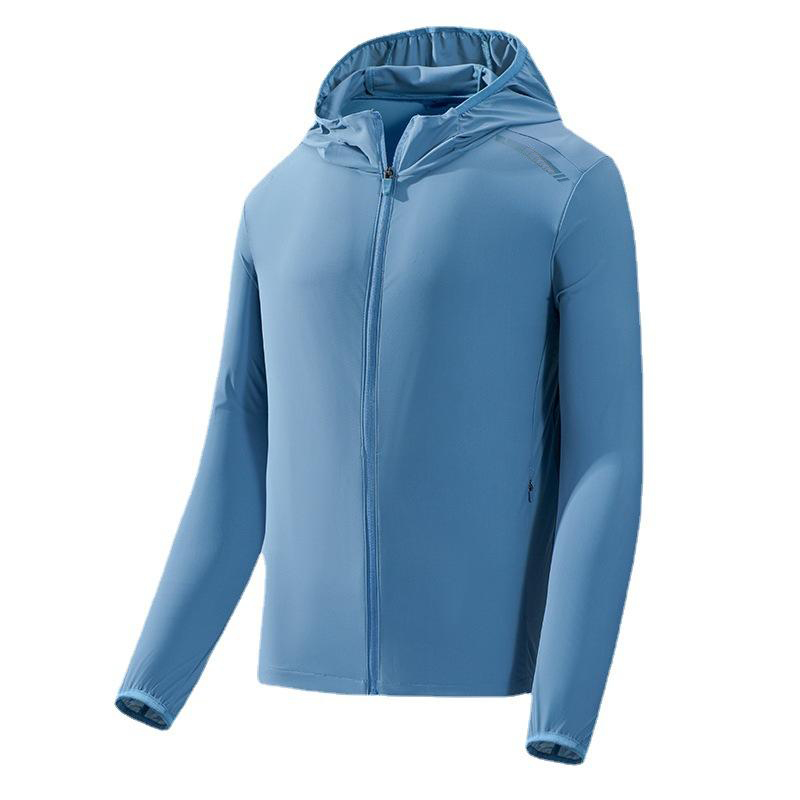 Men‘s Outdoor Solid Color Sunscreen Breathable Skin Hoodie Jacket