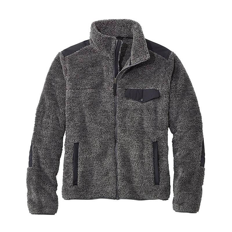 Printrendy Men's Stand Collar Paneled Fleece Cardigan Jacket