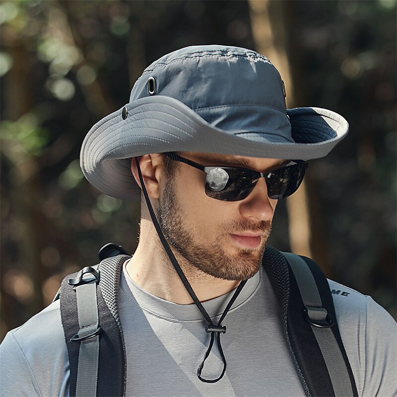 Men's Sun Fishing Hiking Travel Plain UV Sun Protection Sunscreen Hat