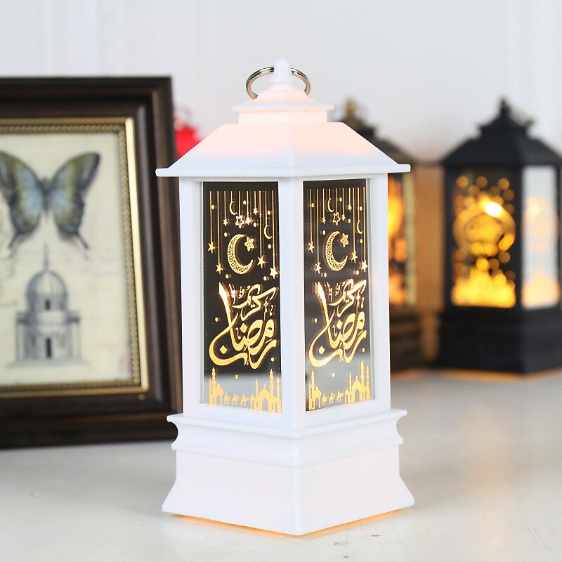   Wooden Castle Shaped Lamp Ramadan Eid Mubarak
