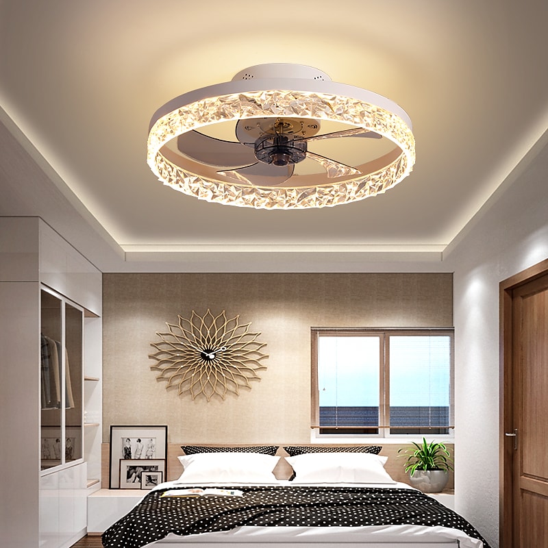 LED Ceiling Fan Light Black White Coffee Gold 50 cm Dimmable Ceiling Fan Aluminum Modern Style Classic Stylish Painted Finishes LED Modern 220-240V 110-120V