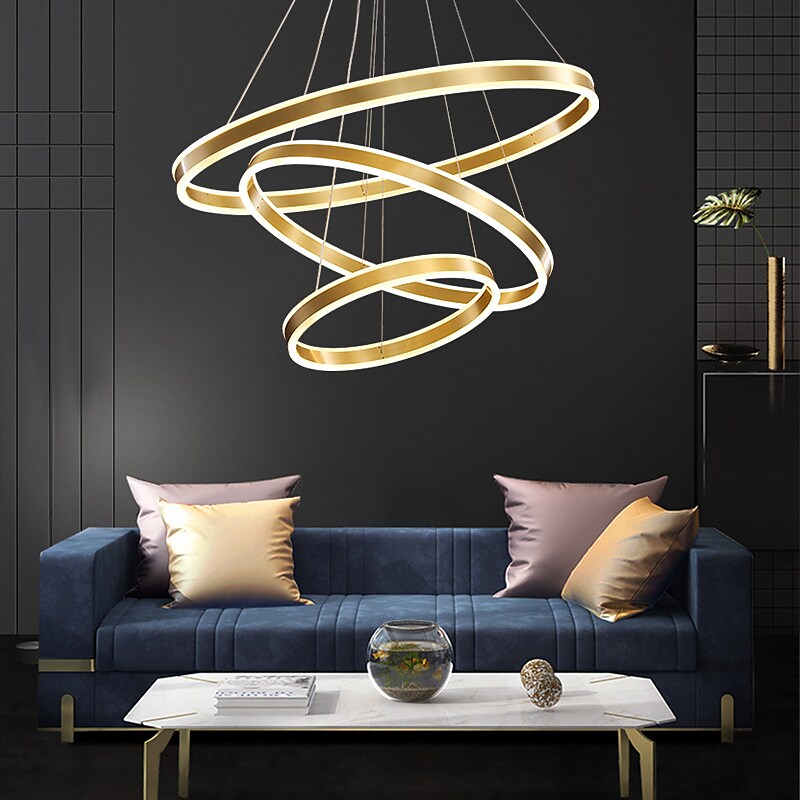 80cm LED Pendant Light Circle Ring Design Modern Gold Luxury  Lantern