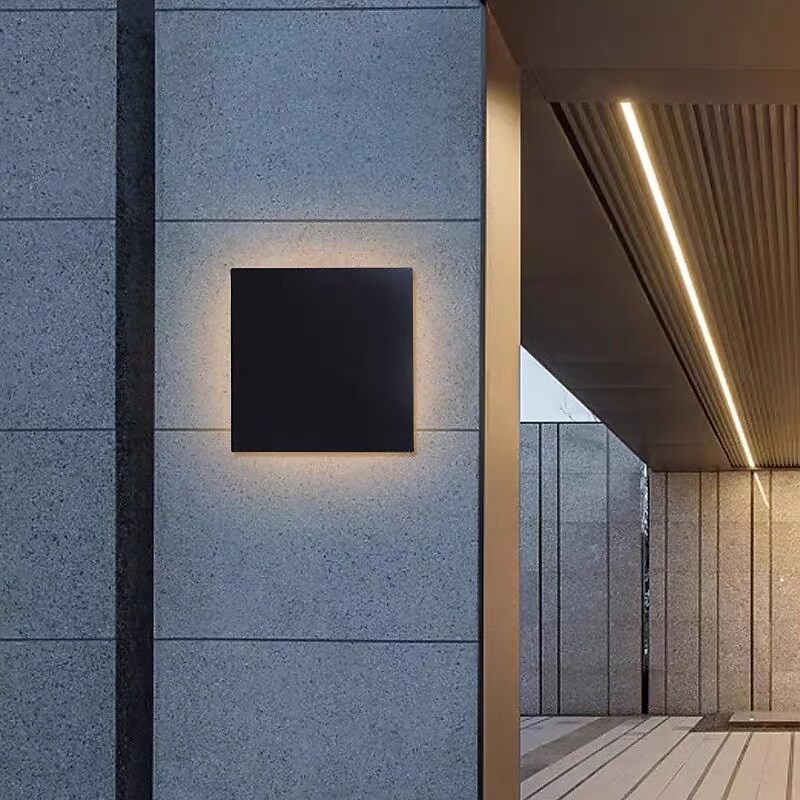 1-Light 15cm Outdoor Wall Light LED Waterproof Square Design Bedroom Wall Lights Modern